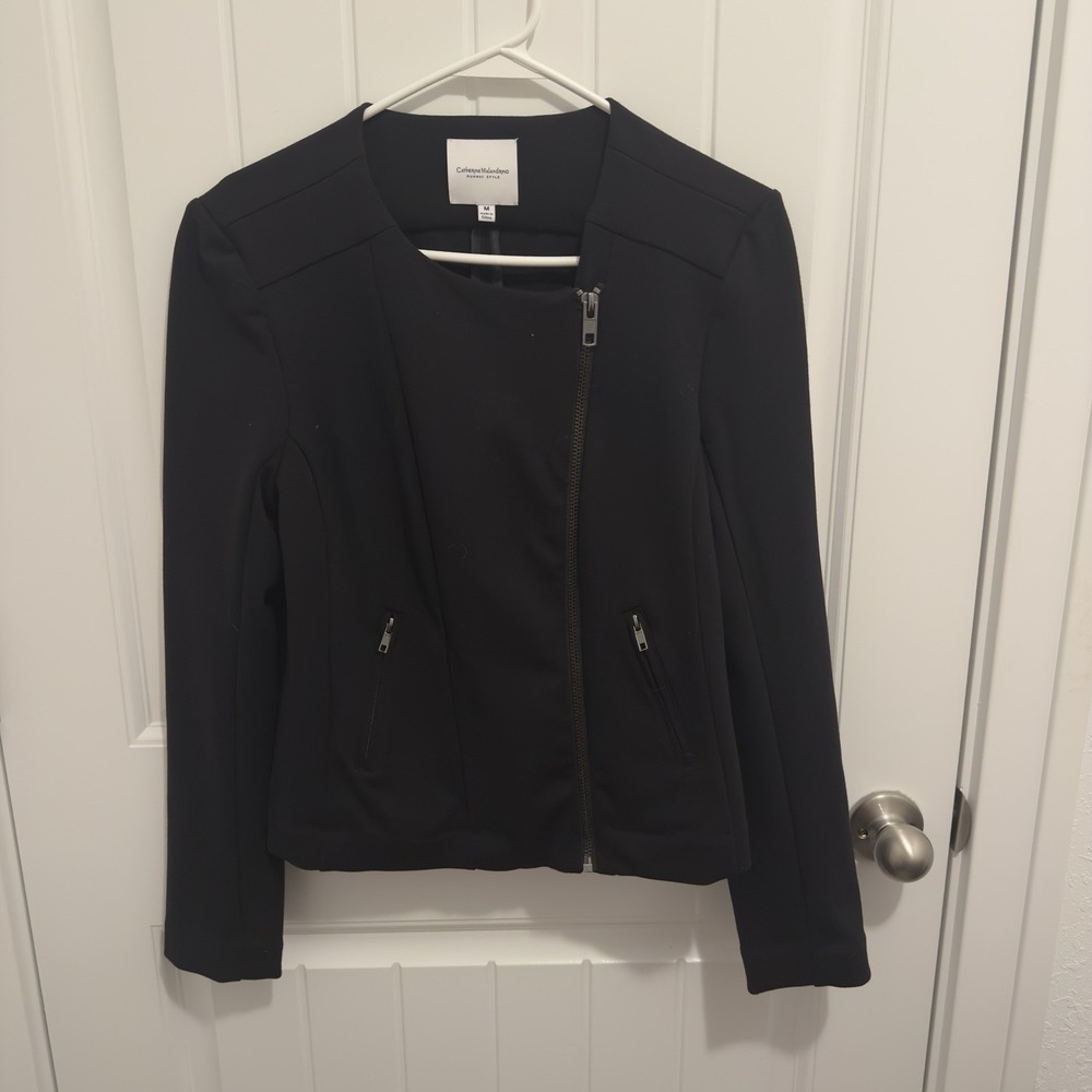 Catherine‎ Malandrino Women's Black Blazer With Zipper Size Medium